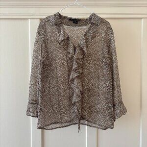 Flirty Romantic Cheetah Print Flutter Blouse Elegancia MEDIUM